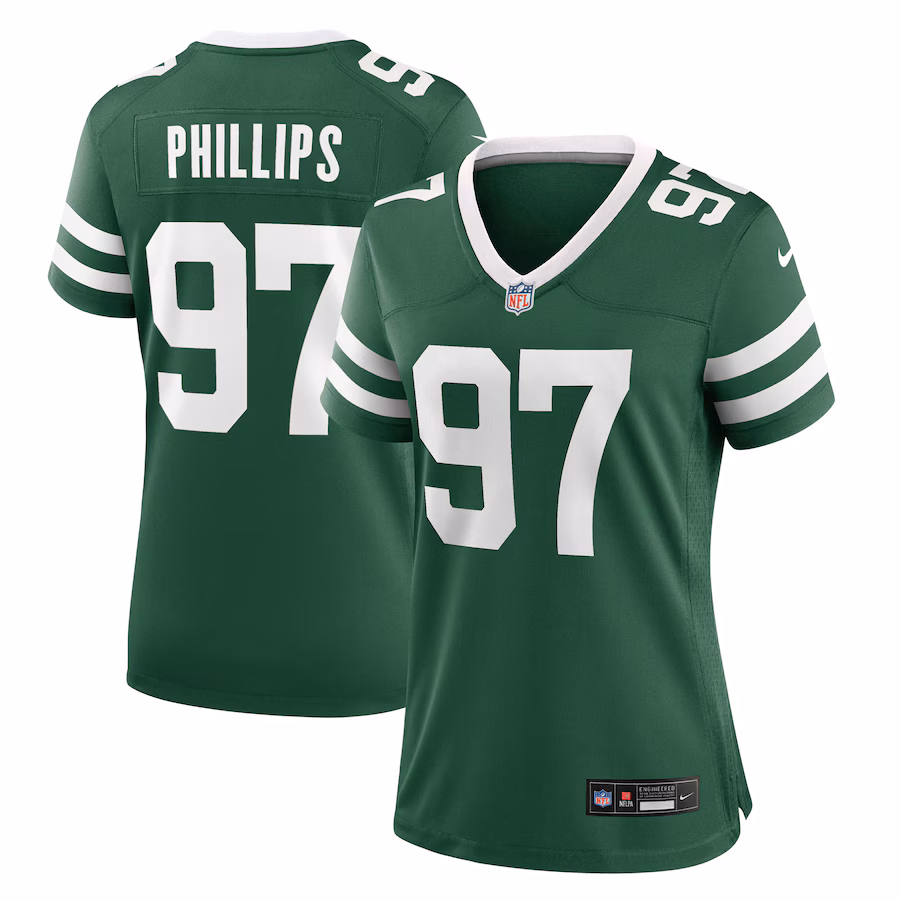 Women's New York Jets Harrison Phillips Nike Legacy Green Team Game Jersey - Jersey