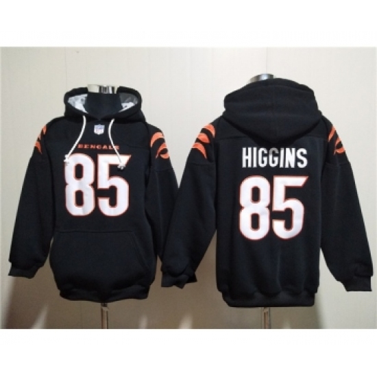 Men's Cincinnati Bengals #85 Tee Higgins Black Pullover Hoodie - Jersey