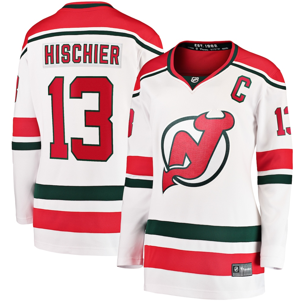 Women's New Jersey Devils Nico Hischier Fanatics White Alternate Breakaway Jersey - Jersey