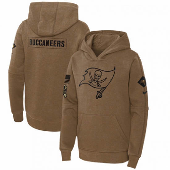 Youth Tampa Bay Buccaneers Nike Brown 2023 Salute to Service Club Fleece Pullover Hoodie - Jersey