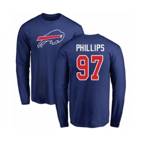 Football Buffalo Bills #97 Jordan Phillips Royal Blue Name & Number Logo Long Sleeve T-Shirt - Jersey