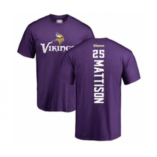 Football Minnesota Vikings #25 Alexander Mattison Purple Backer T-Shirt - Jersey