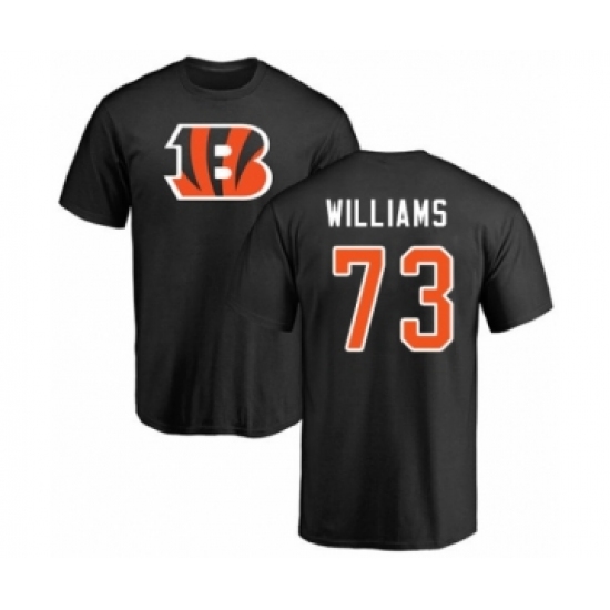 Football Cincinnati Bengals #73 Jonah Williams Black Name & Number Logo T-Shirt - Jersey