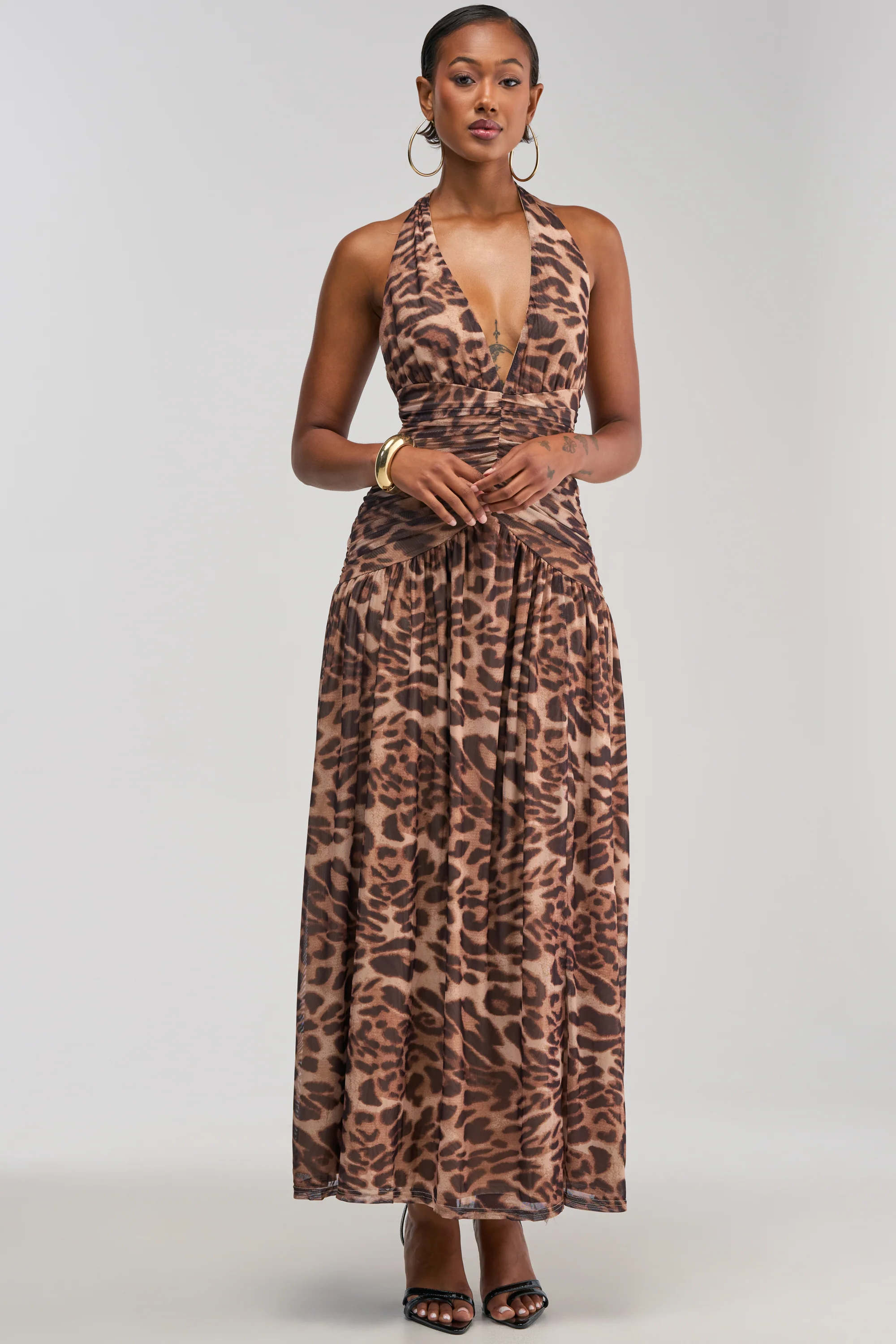 SUGAR RUSH MESH MAXI DRESS IN ANIMAL - Akira Wear