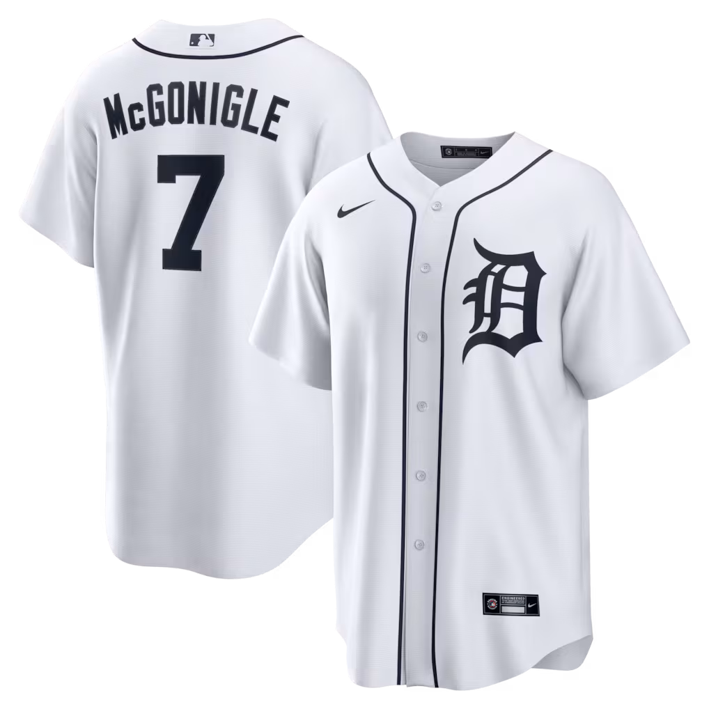 Men's Detroit Tigers Kevin McGonigle Nike White Home Replica Jersey - Jersey