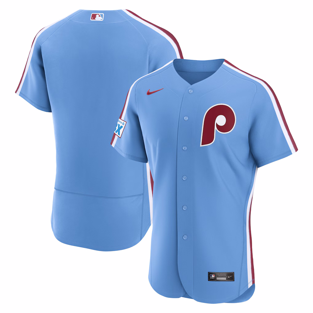 Men's Philadelphia Phillies Nike Light Blue Alternate Authentic Jersey - Jersey