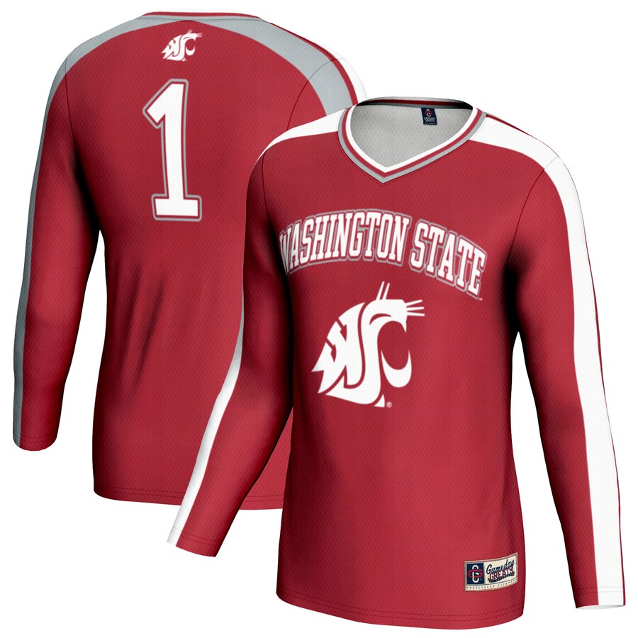 Unisex GameDay Greats Crimson Washington State Cougars #1 Lightweight Volleyball Fashion Jersey - Jersey