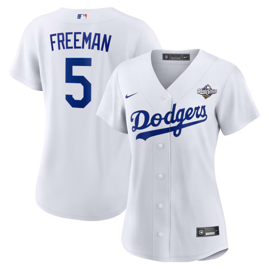 Women's Los Angeles Dodgers Freddie Freeman Nike White 2025 World Series Home Replica Player Jersey - Jersey