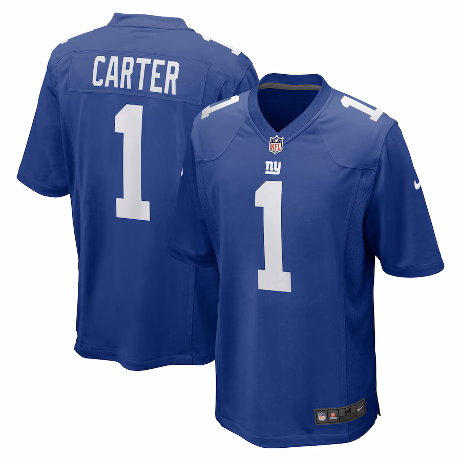Men's New York Giants Abdul Carter Nike Royal 2025 NFL Draft First Round Pick Game Jersey - Jersey