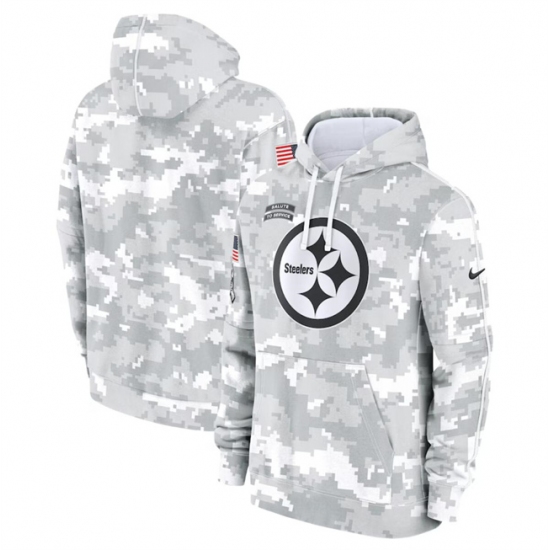 Men's Pittsburgh Steelers 2024 Arctic Camo Salute To Service Club Fleece Pullover Hoodie - Jersey