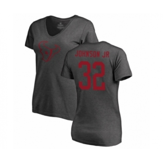 Football Women's Houston Texans #32 Lonnie Johnson Ash One Color T-Shirt - Jersey