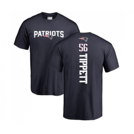 Football New England Patriots #56 Andre Tippett Navy Blue Backer T-Shirt - Jersey