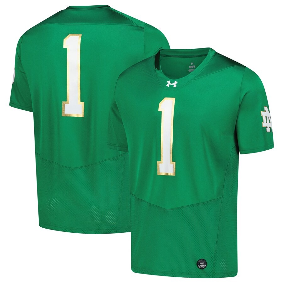 Men's Under Armour Green Notre Dame Fighting Irish Replica Football Jersey - Jersey