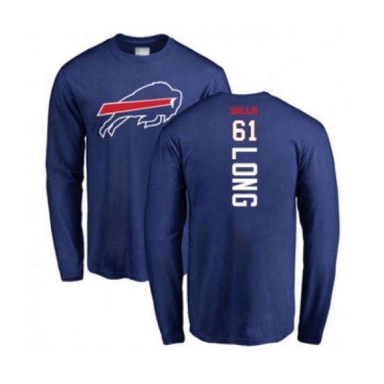 Football Buffalo Bills #61 Spencer Long Royal Blue Backer Long Sleeve T-Shirt - Jersey