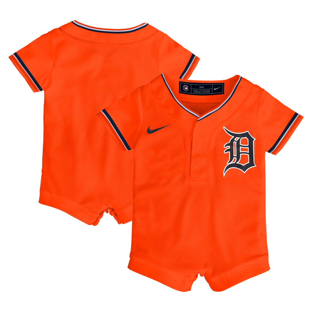 Newborn Detroit Tigers Nike Orange Alternate Replica Romper Jersey - Jersey