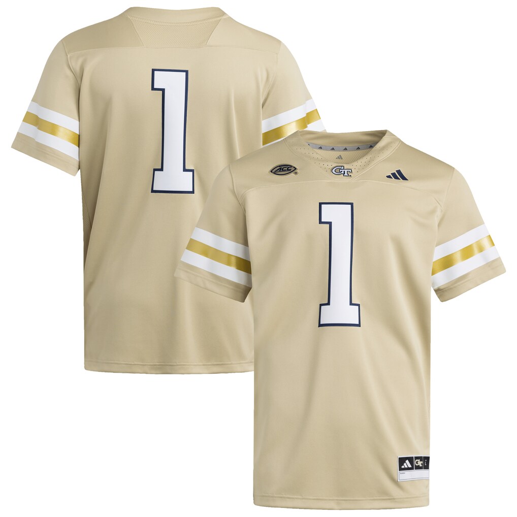 Men's adidas #1 Gold Georgia Tech Yellow Jackets Premier Jersey - Jersey