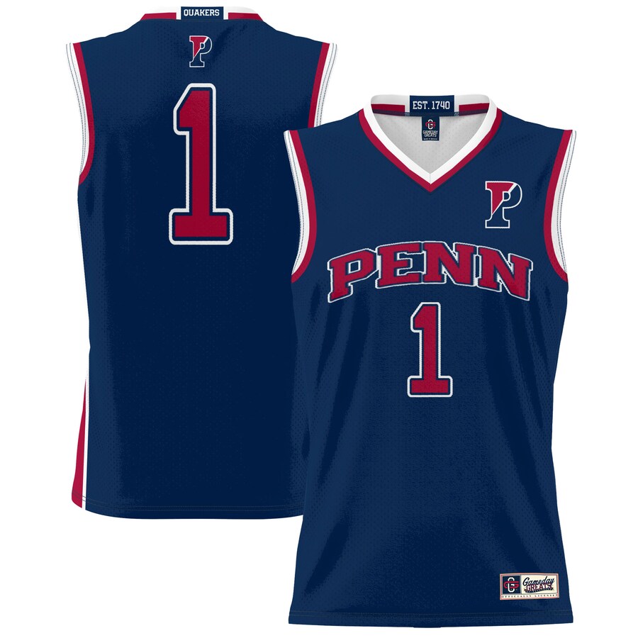 Unisex GameDay Greats #1 Navy Pennsylvania Quakers Lightweight Basketball Jersey - Jersey