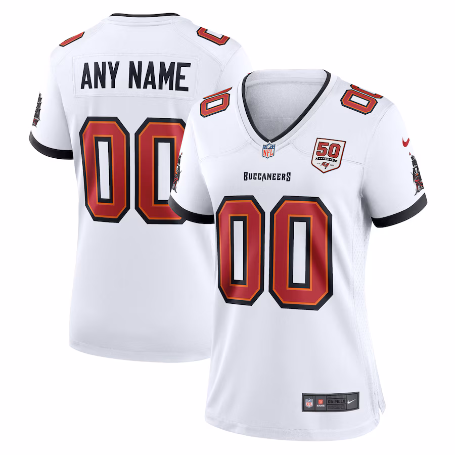 Women's Tampa Bay Buccaneers Nike White 50th Season Custom Game Jersey - Jersey