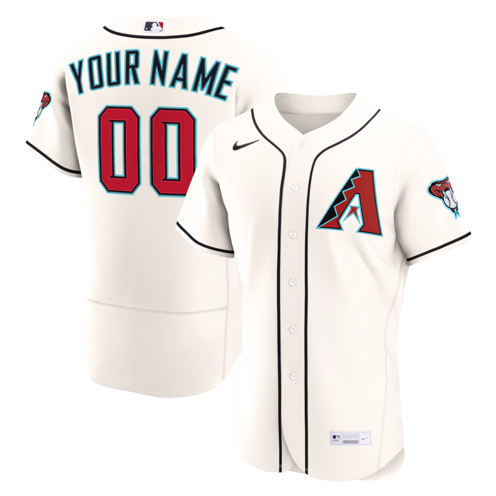 Men's Arizona Diamondbacks Nike Cream Home Authentic Custom Jersey - Jersey