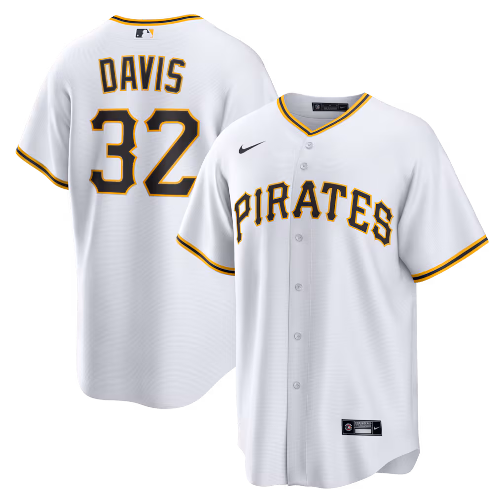 Men's Pittsburgh Pirates Henry Davis Nike White Home Replica Jersey - Jersey