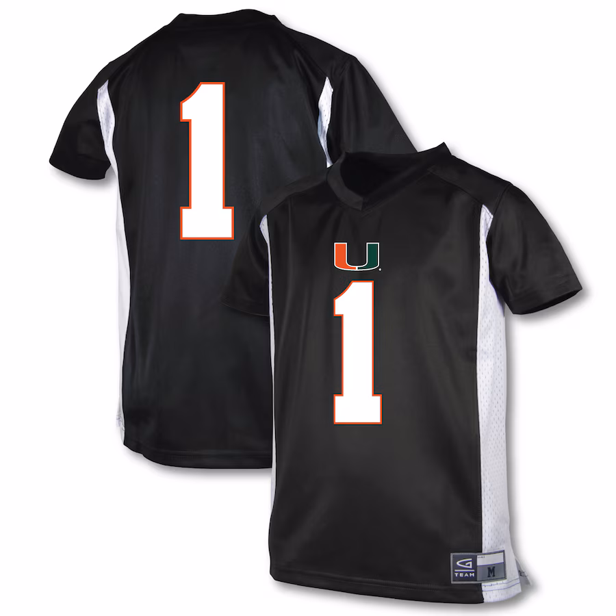 Youth Garb #1 Black Miami Hurricanes Football Jersey - Jersey