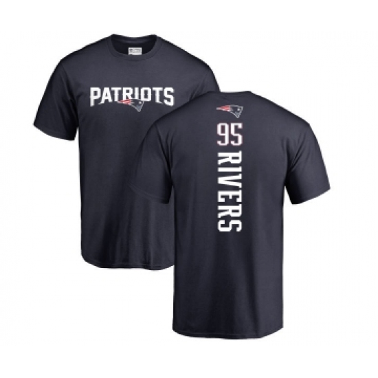 Football New England Patriots #95 Derek Rivers Navy Blue Backer T-Shirt - Jersey