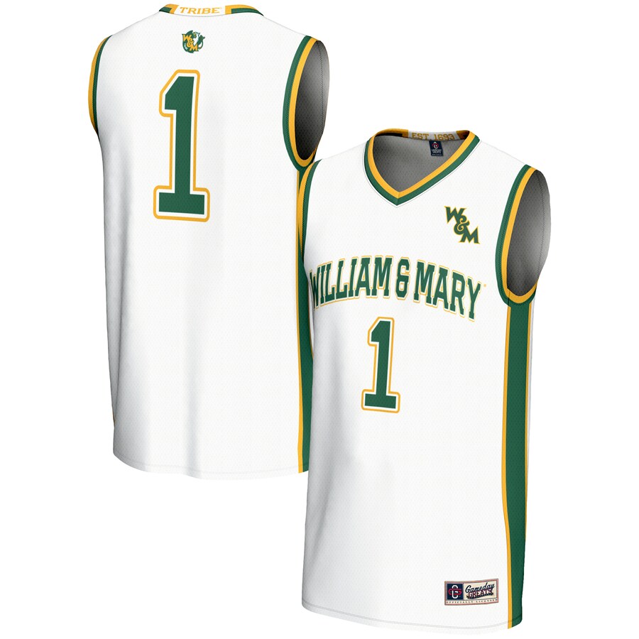 Youth GameDay Greats #1 White William & Mary Tribe Lightweight Basketball Jersey - Jersey