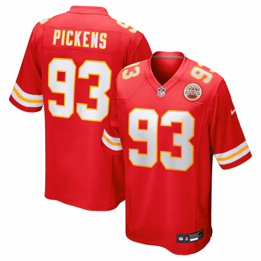 Men's Kansas City Chiefs Zacch Pickens Nike Red Team Game Jersey - Jersey