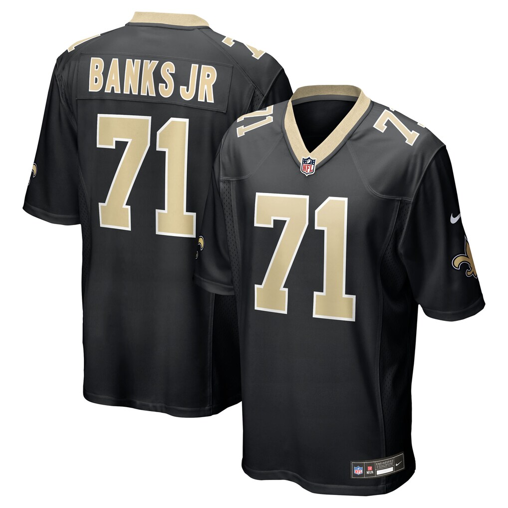 Men's New Orleans Saints Kelvin Banks Jr. Nike Black Game Player Jersey - Jersey