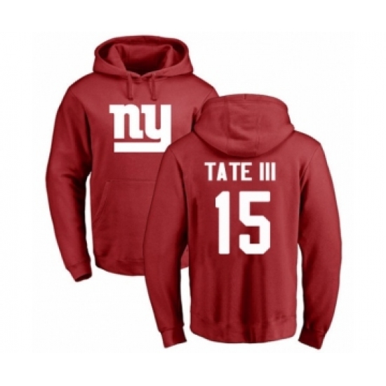 Football New York Giants #15 Golden Tate III Red Name & Number Logo Pullover Hoodie - Jersey
