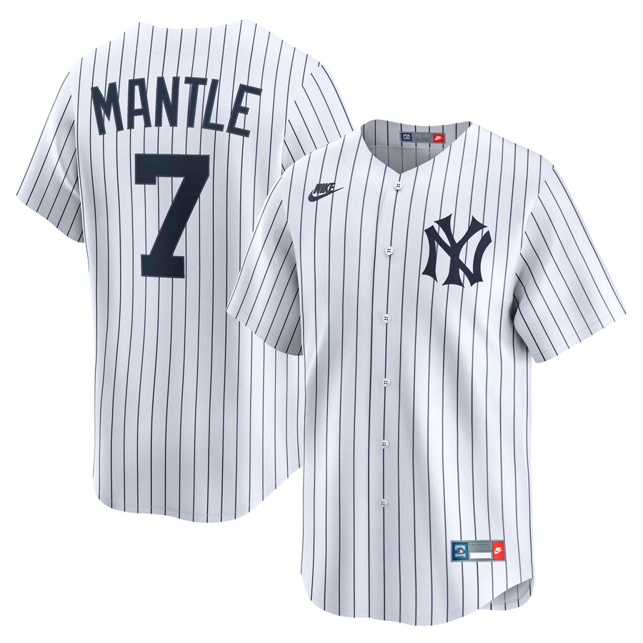 Men's New York Yankees Mickey Mantle Nike White Throwback Cooperstown Collection Limited Jersey - Jersey