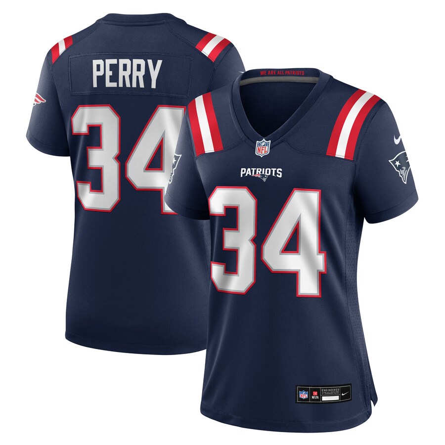Women's New England Patriots Mark Perry Nike Navy Game Jersey - Jersey