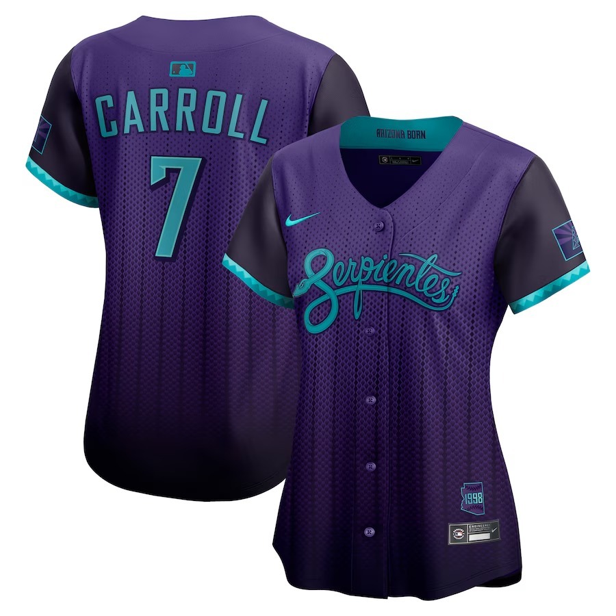 Women's Arizona Diamondbacks Corbin Carroll Nike Purple 2025 City Connect Limited Player Jersey - Jersey