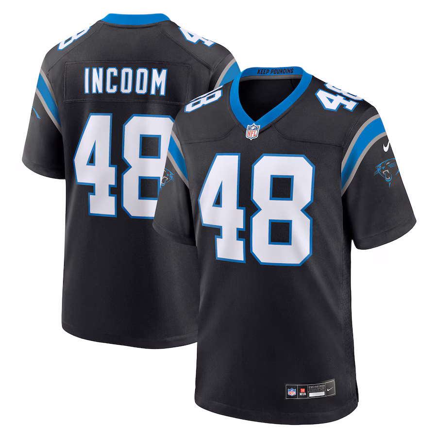 Men's Carolina Panthers Thomas Incoom Nike Black Team Game Jersey - Jersey