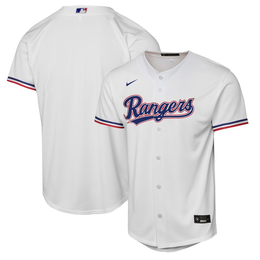Youth Texas Rangers  Nike White Home Replica Jersey - Jersey