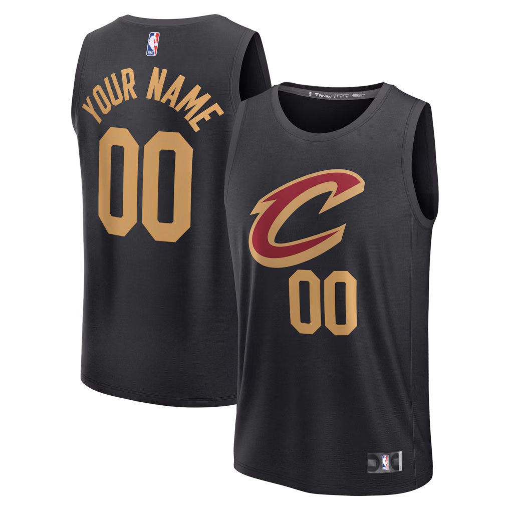 Youth Cleveland Cavaliers Fanatics Black Fastbreak Custom Jersey - Statement Edition - Jersey