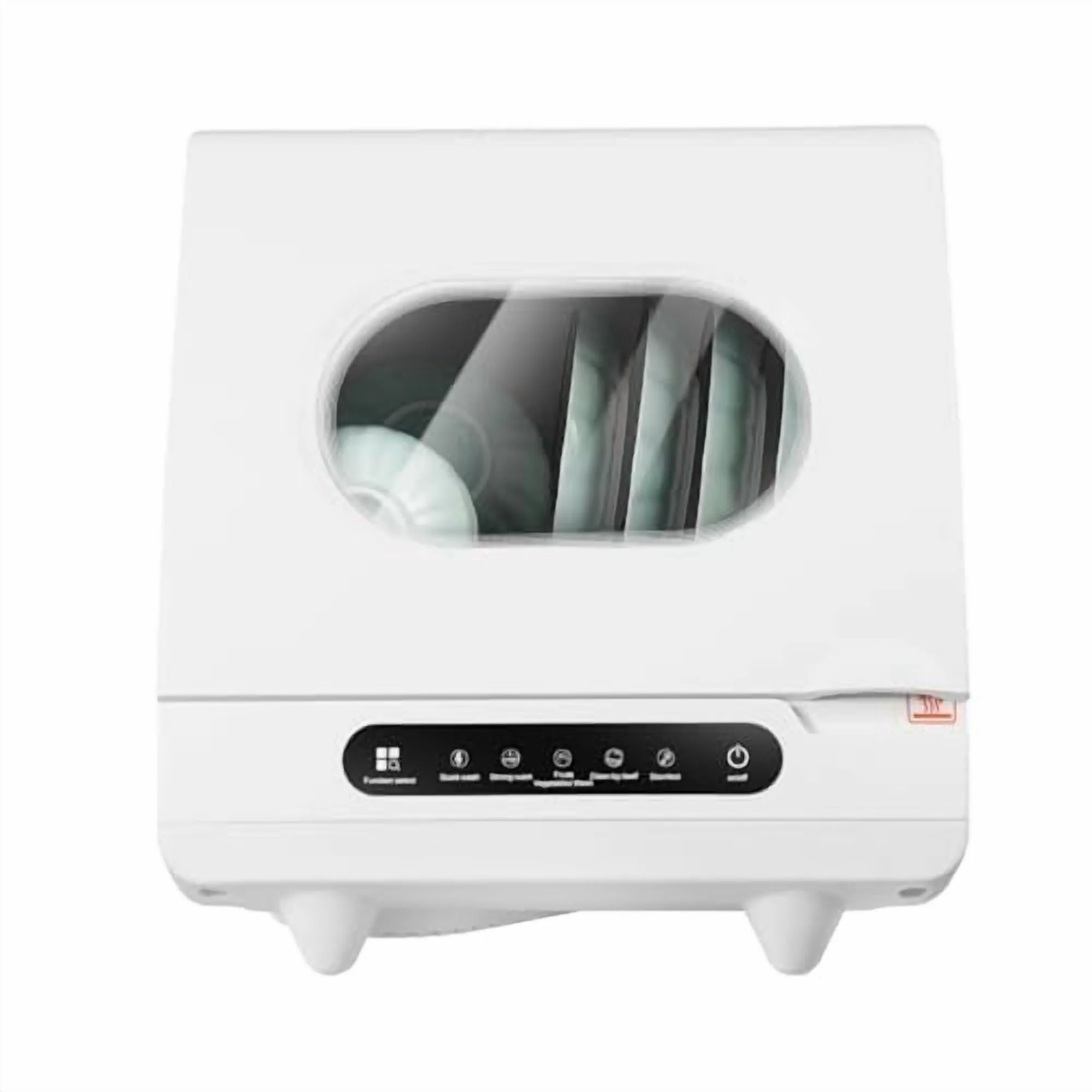 5 functions Countertop Dishwasher with 5L Water Tank,Upgrade Hot Air Dry Function,800W White Portable Dishwasher for Clean Dishes Knives Vegetables Fruits,161.6�H High Temp