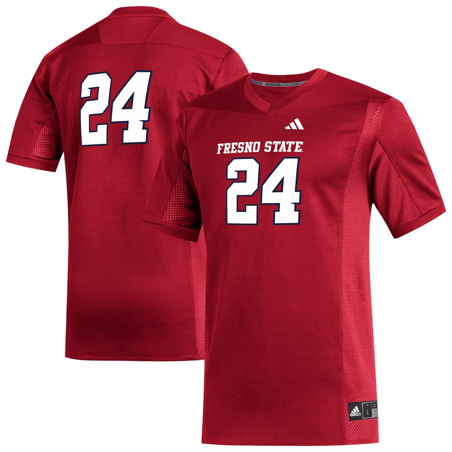 Men's adidas #24 Red Fresno State Bulldogs Replica Football Jersey - Jersey