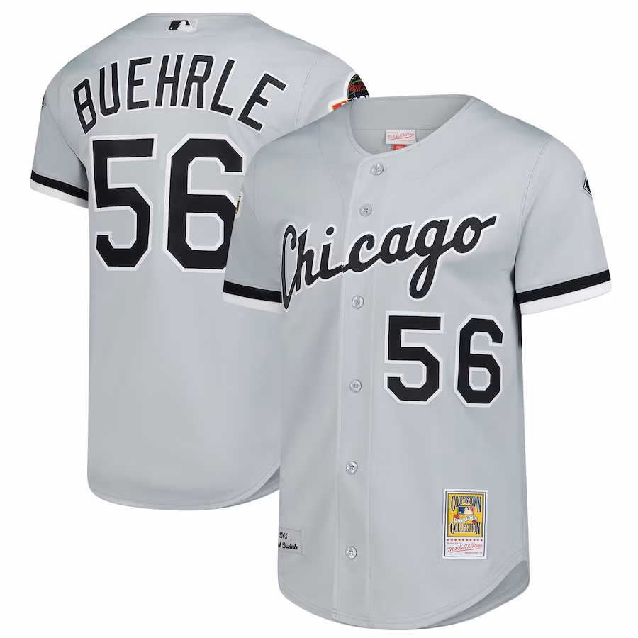 Men's Chicago White Sox Mark Buehrle Mitchell & Ness Gray 2005 Throwback Authentic Jersey - Jersey