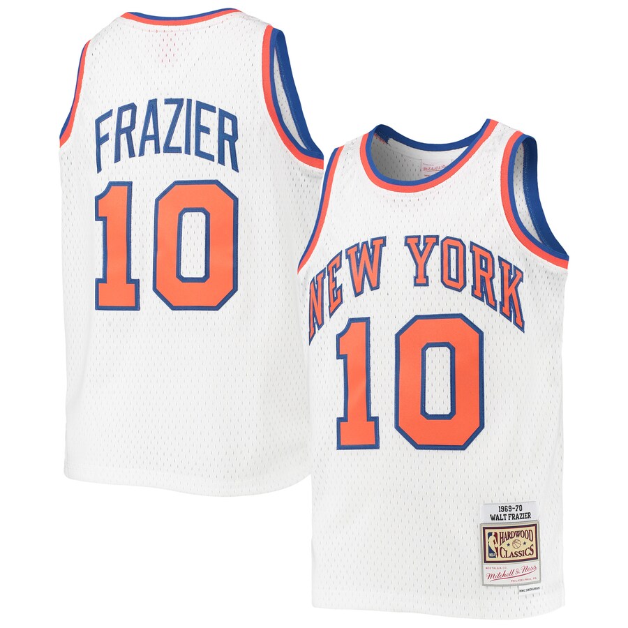 Youth New York Knicks Walt Frazier Mitchell & Ness White 1969-70 Hardwood Classics Swingman Jersey - Jersey