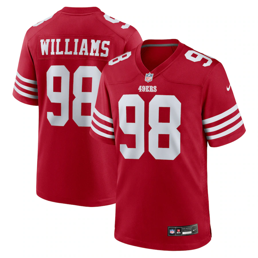 Men's San Francisco 49ers Mykel Williams Nike Scarlet Team Game Jersey - Jersey