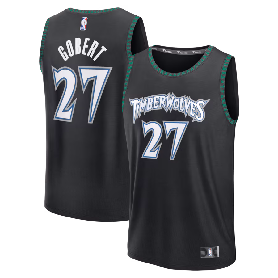 Men's Minnesota Timberwolves Rudy Gobert Fanatics Black Fastbreak Jersey - Classic Edition - Jersey