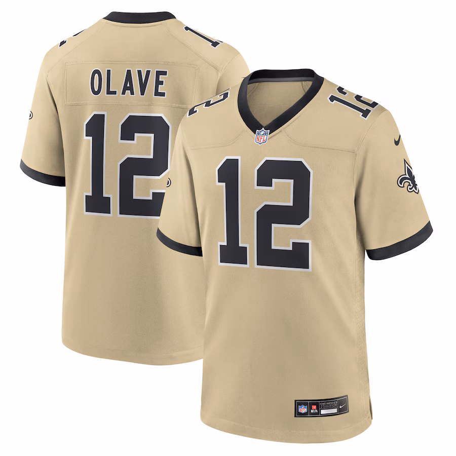 Men's New Orleans Saints Chris Olave Nike Gold Gameday Golds Alternate Game Player Jersey - Jersey