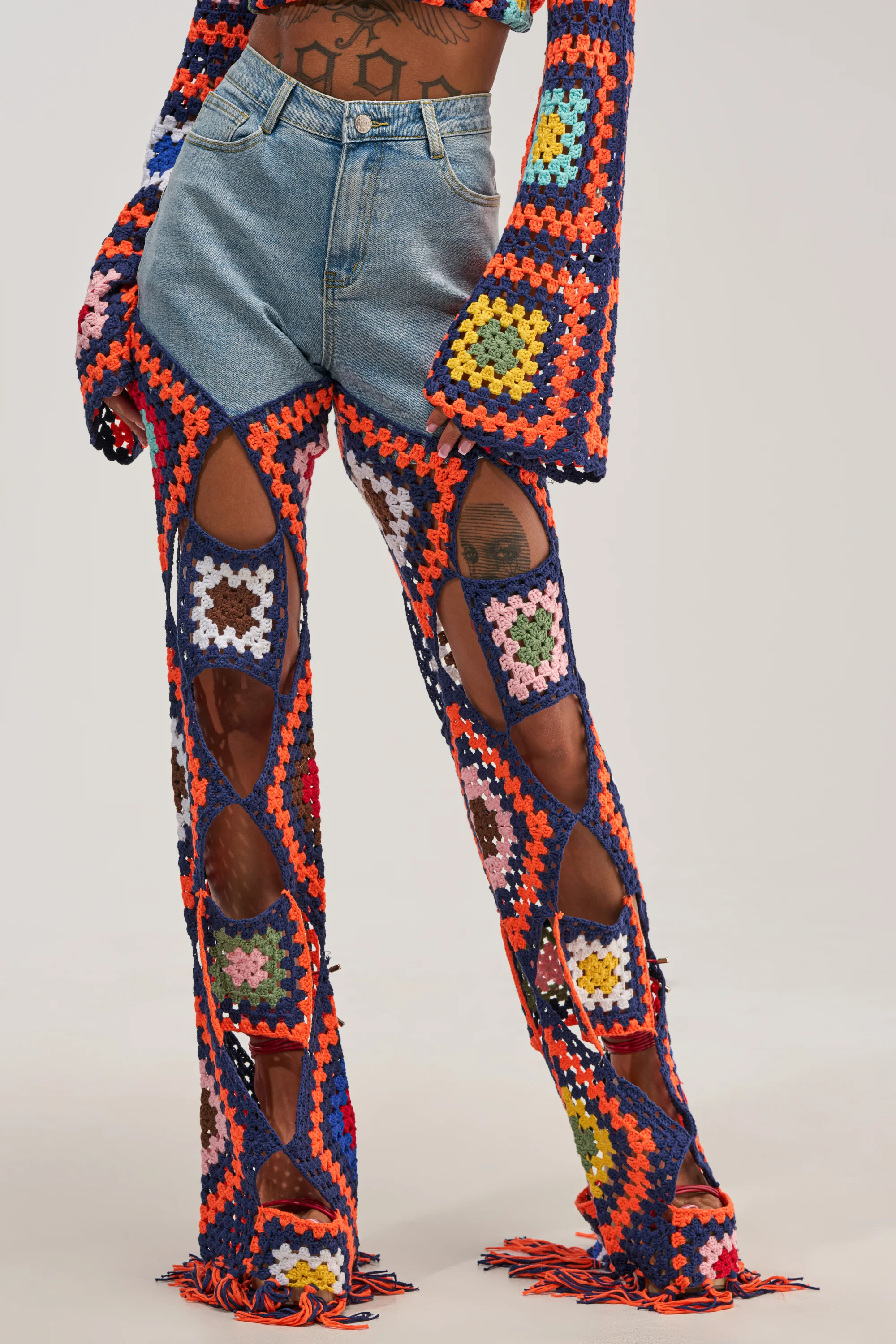 MIXED FEELING CROCHET DENIM - Akira Wear