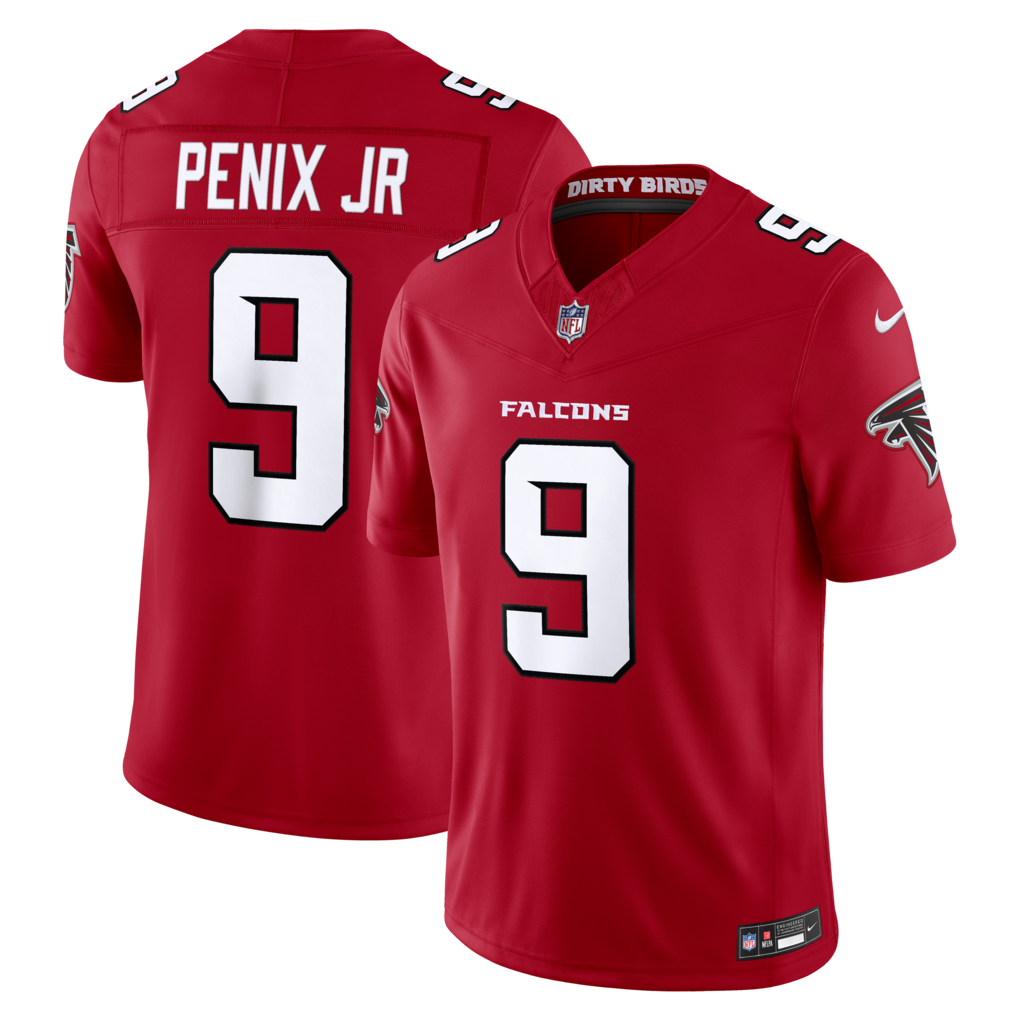 Men's Atlanta Falcons Michael Penix Jr. Nike Red Vapor F.U.S.E. Sewn Down Limited Jersey - Jersey