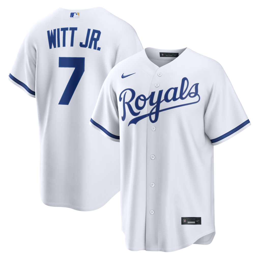 Men's Kansas City Royals Bobby Witt Jr. Nike White Home Replica Jersey - Jersey