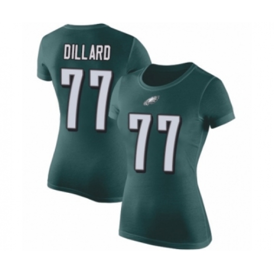 Women's Philadelphia Eagles #77 Andre Dillard Green Rush Pride Name & Number T-Shirt - Jersey