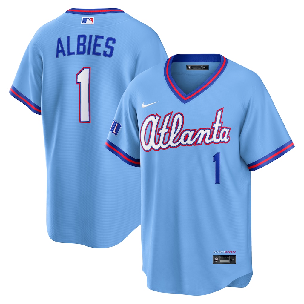 Men's Atlanta Braves Ozzie Albies Nike Powder Blue 2026 City Connect Stadium Jersey - Jersey