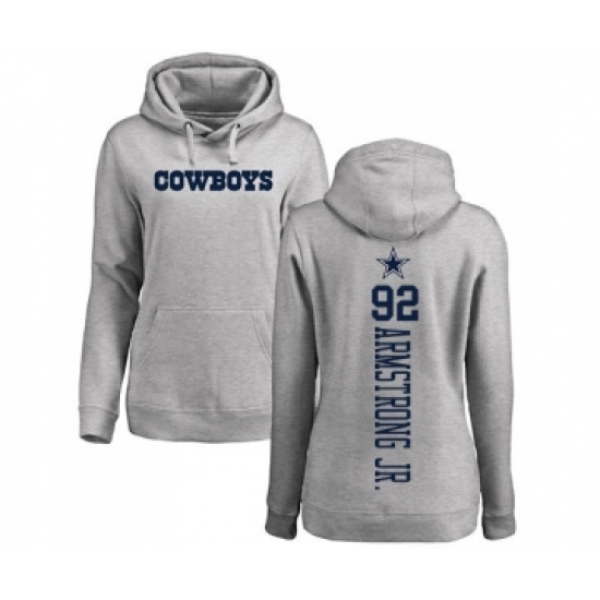 Football Women's Dallas Cowboys #92 Dorance Armstrong Jr. Ash Backer Pullover Hoodie - Jersey