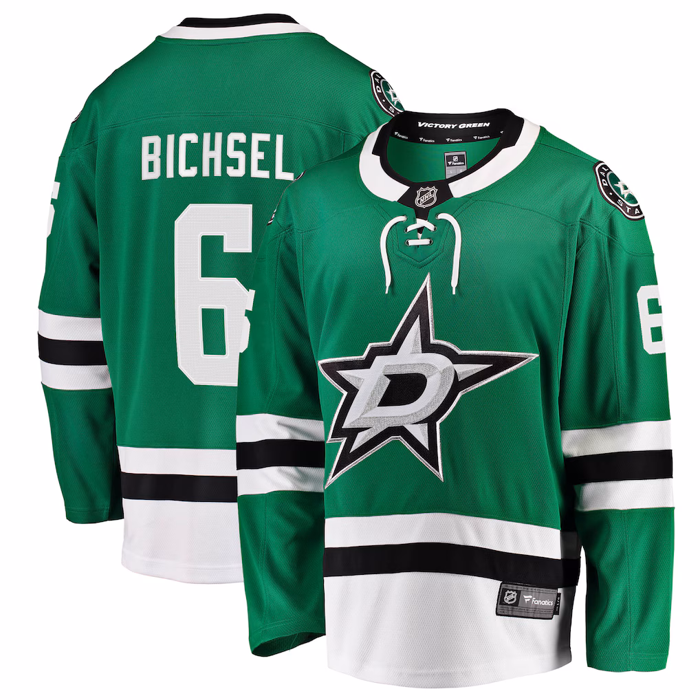 Men's Dallas Stars Lian Bichsel Fanatics Kelly Green Home Breakaway Jersey - Jersey
